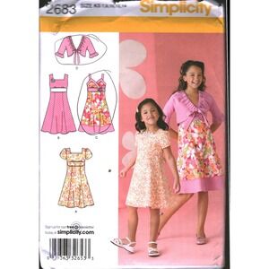 Simplicity 2683 Girls Dress Bodice Variations‎ Bolero Jacket Pattern Size 7-14